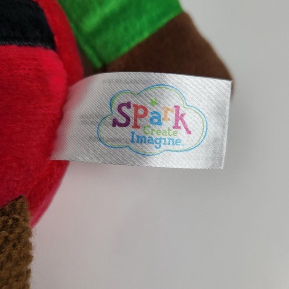 Spark Create Imagine Knit Plush Christmas Santa Moose Rattle Crinkle Holiday New - Picture 12 of 16